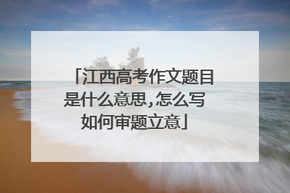 江西高考作文题目是什么意思,怎么写如何审题立意
