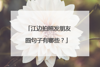 江边拍照发朋友圈句子有哪些？