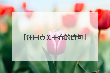 汪国真关于春的诗句
