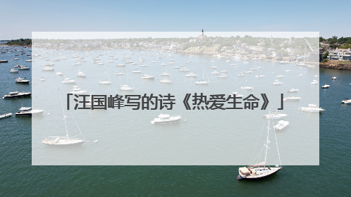 汪国峰写的诗《热爱生命》