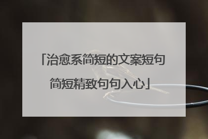 治愈系简短的文案短句 简短精致句句入心