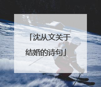 沈从文关于结婚的诗句