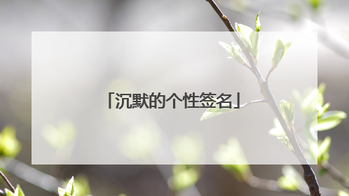 沉默的个性签名