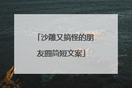 沙雕又搞怪的朋友圈简短文案