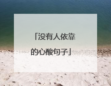 没有人依靠的心酸句子