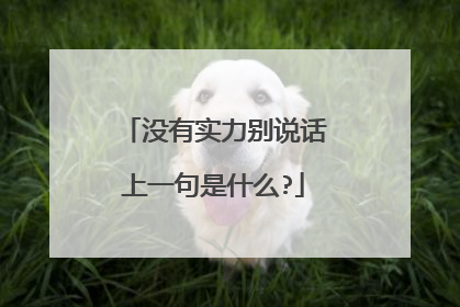 没有实力别说话上一句是什么?