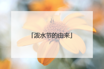 泼水节的由来