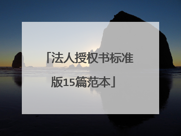 法人授权书标准版15篇范本