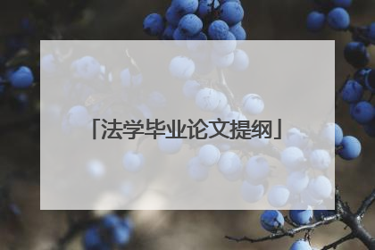 法学毕业论文提纲