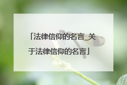 法律信仰的名言_关于法律信仰的名言