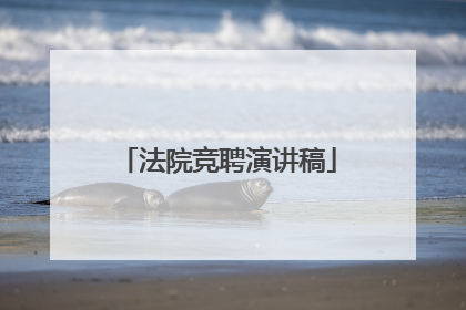 法院竞聘演讲稿