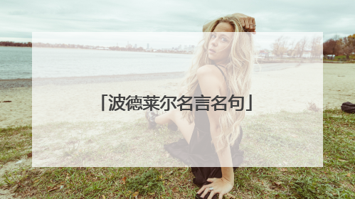 波德莱尔名言名句