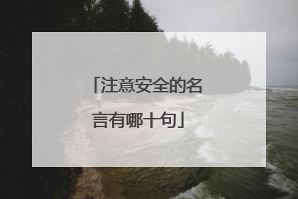 注意安全的名言有哪十句