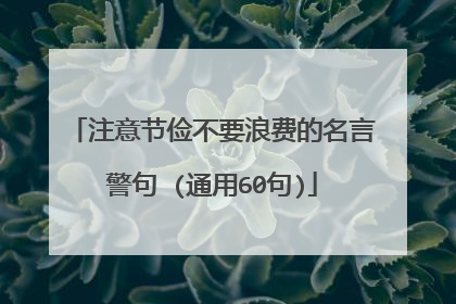 注意节俭不要浪费的名言警句 (通用60句)