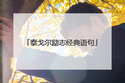 泰戈尔励志经典语句