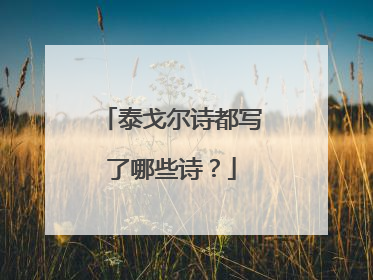 泰戈尔诗都写了哪些诗？