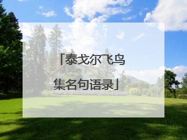 泰戈尔飞鸟集名句语录