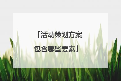 活动策划方案包含哪些要素