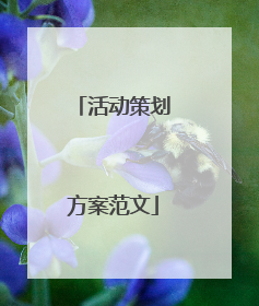 活动策划方案范文