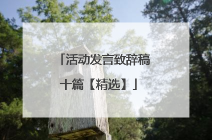 活动发言致辞稿十篇【精选】