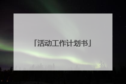 活动工作计划书