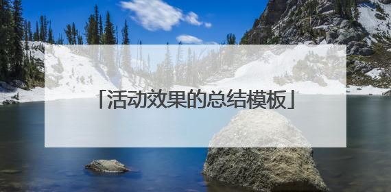 活动效果的总结模板