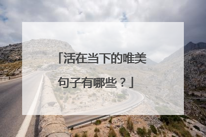 活在当下的唯美句子有哪些?