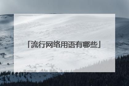流行网络用语有哪些