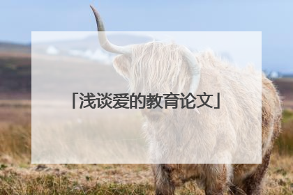 浅谈爱的教育论文