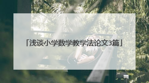 浅谈小学数学教学法论文3篇
