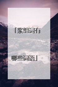 浆组词有哪些词语