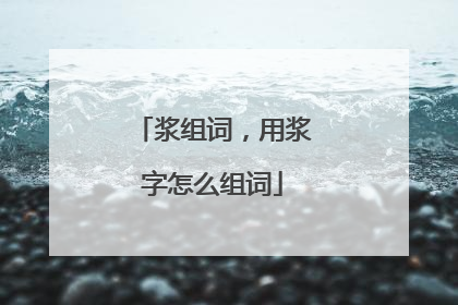 浆组词,用浆字怎么组词