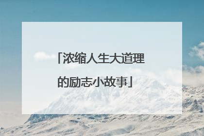浓缩人生大道理的励志小故事