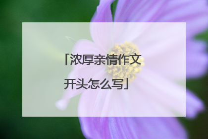 浓厚亲情作文开头怎么写