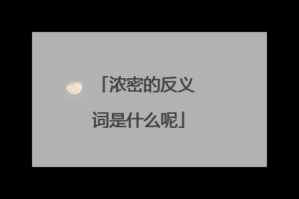 浓密的反义词是什么呢