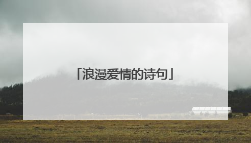 浪漫爱情的诗句