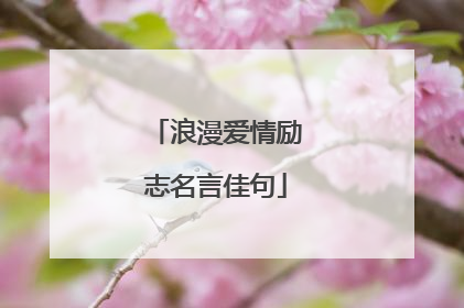 浪漫爱情励志名言佳句