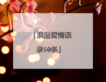 浪漫爱情语录50条