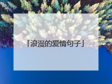 浪漫的爱情句子