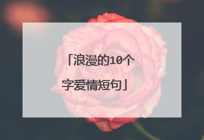 浪漫的10个字爱情短句