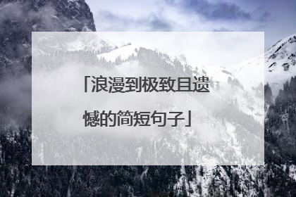 浪漫到极致且遗憾的简短句子