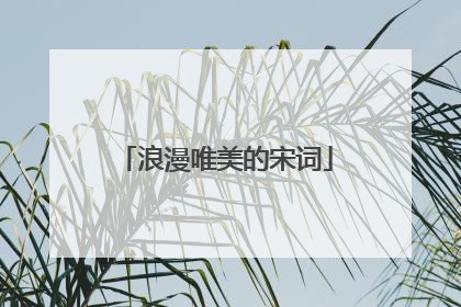 浪漫唯美的宋词