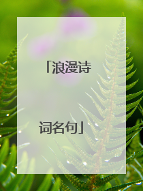 浪漫诗词名句