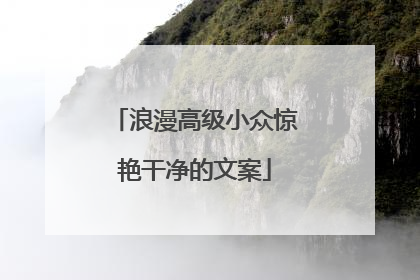 浪漫高级小众惊艳干净的文案