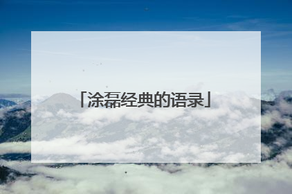 涂磊经典的语录
