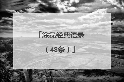 涂磊经典语录(48条)