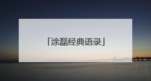 涂磊经典语录