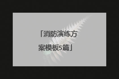 消防演练方案模板5篇