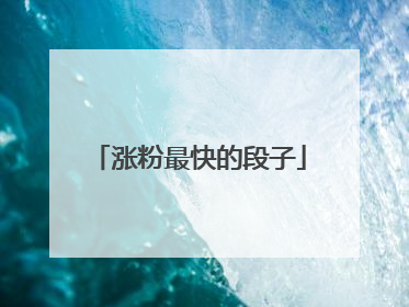 涨粉最快的段子