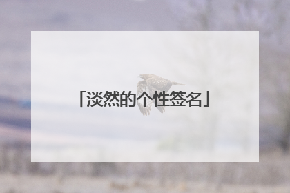 淡然的个性签名